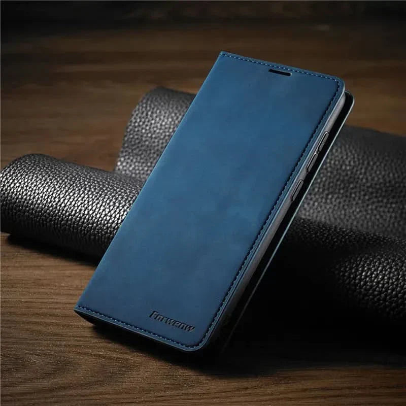 Premium iPhone Leather Cover with Strong Magnet Closure