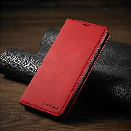Premium iPhone Leather Cover with Strong Magnet Closure