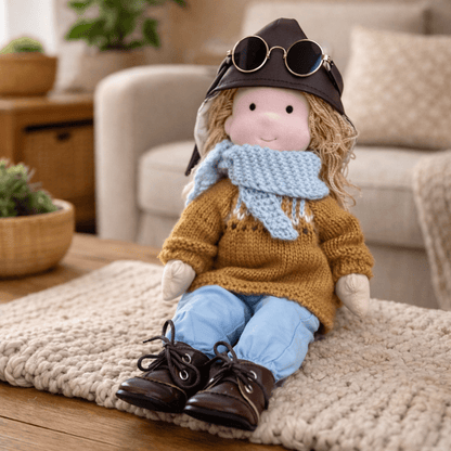 ELORA – Handmade Waldorf Doll Made of Cotton for Creative Play