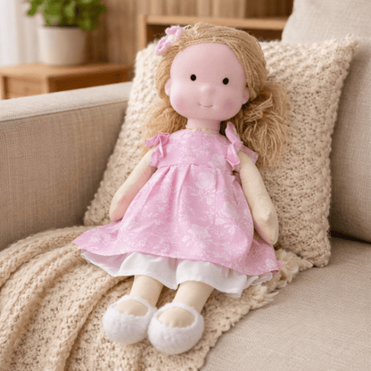 ELORA – Handmade Waldorf Doll Made of Cotton for Creative Play