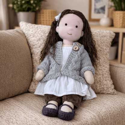 ELORA – Handmade Waldorf Doll Made of Cotton for Creative Play