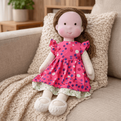 ELORA – Handmade Waldorf Doll Made of Cotton for Creative Play