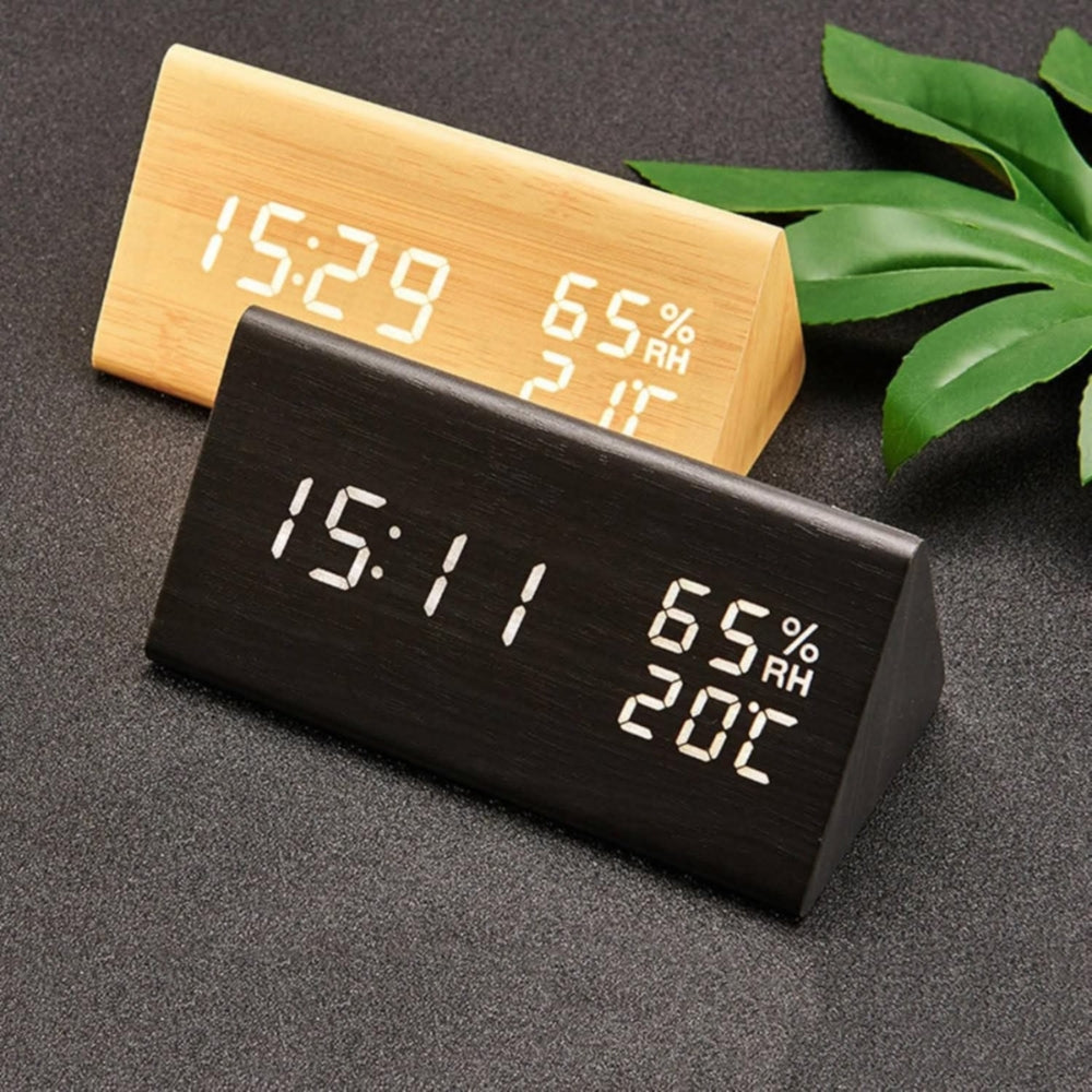 Elora Wooden LED Alarm Clock Digital Display