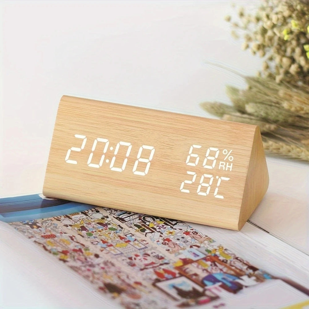 Elora Wooden LED Alarm Clock Digital Display