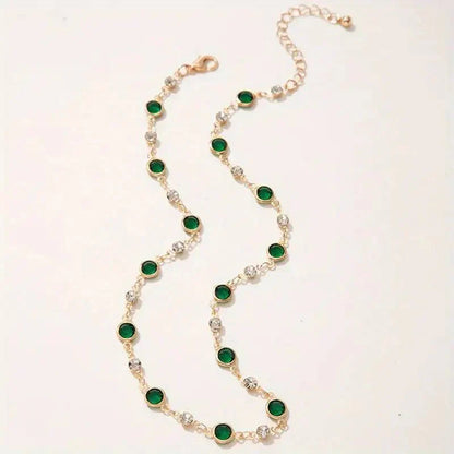 Green Diamond Dainty Choker Necklace
