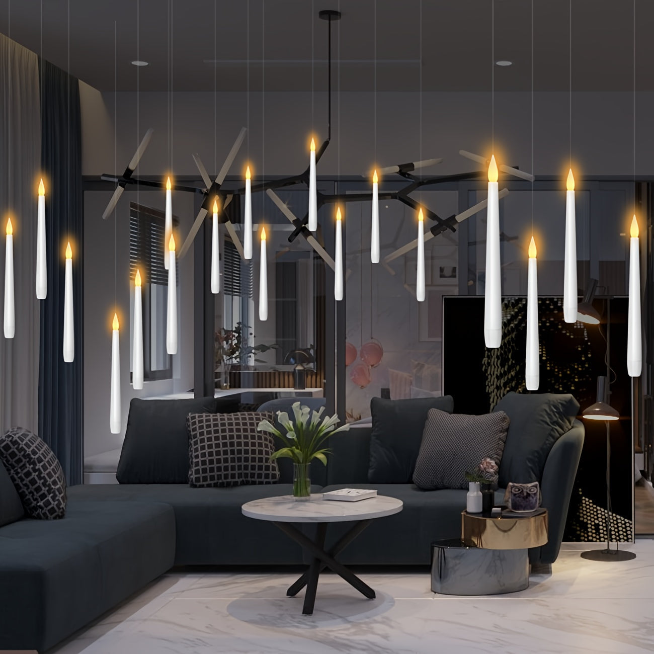 Indoor Outdoor Battery LED Lanterns Set