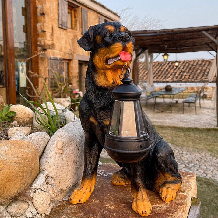 Outdoor Solar Powered Dog Garden Lamp