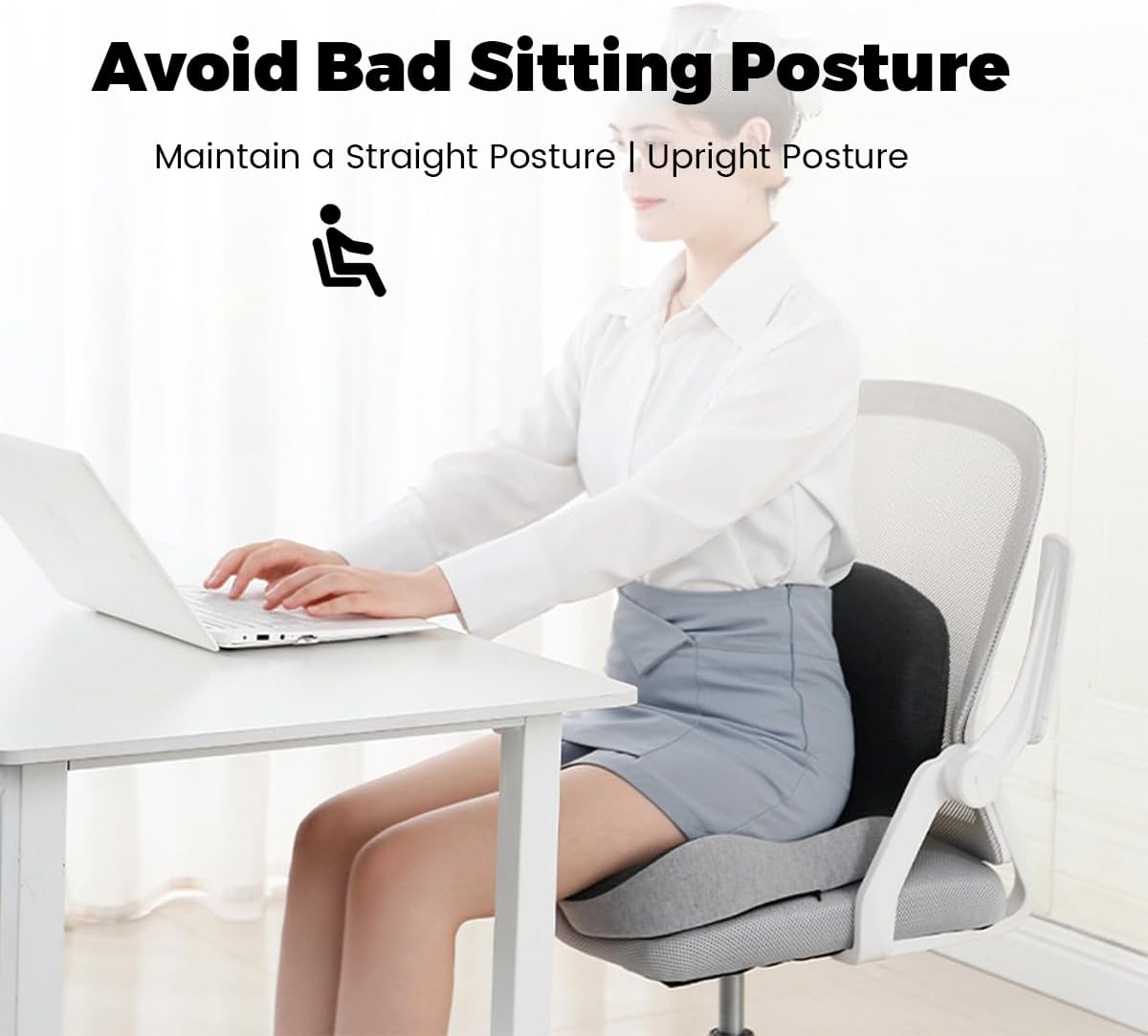 Contoured Orthopedic Memory Foam Chair Cushion