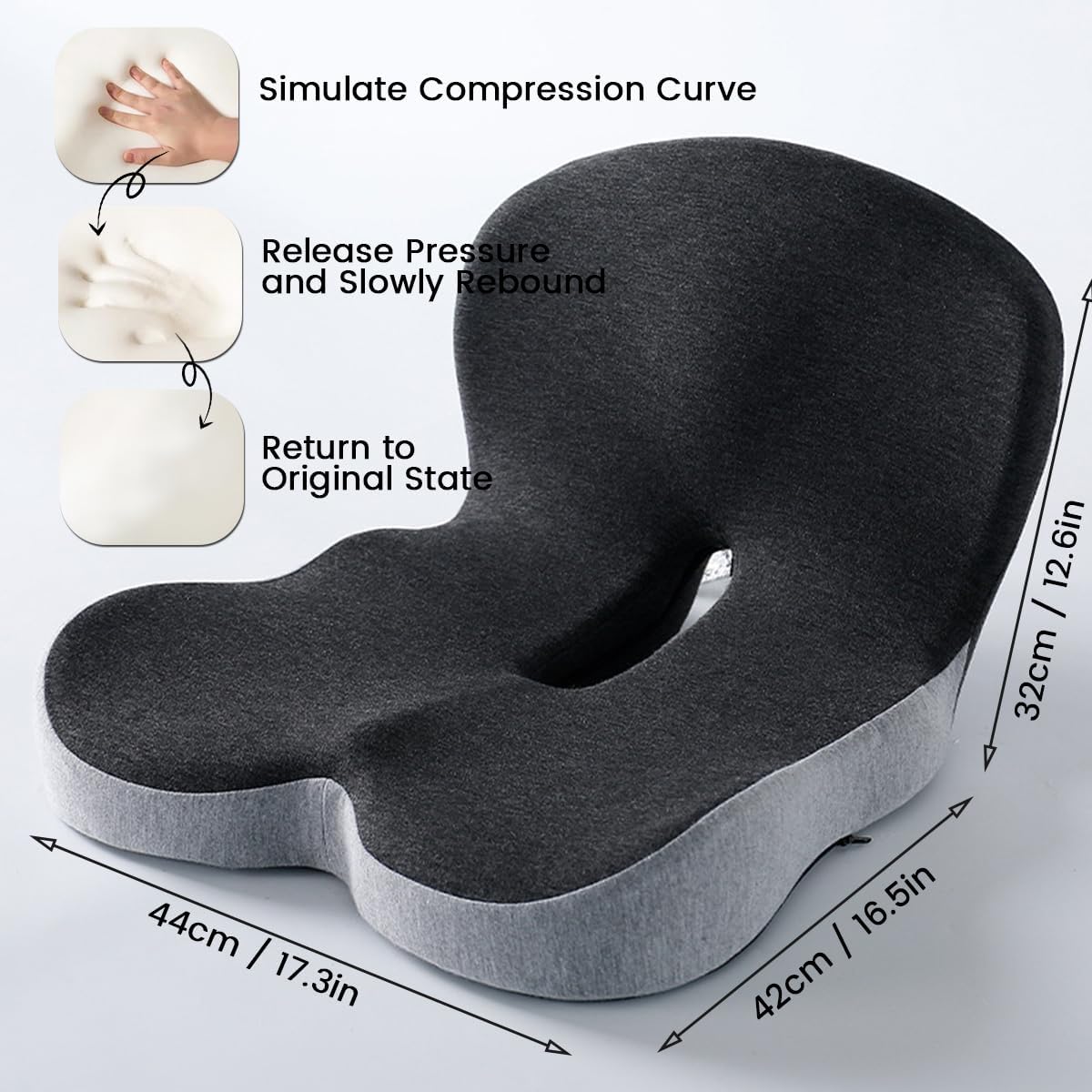 Contoured Orthopedic Memory Foam Chair Cushion