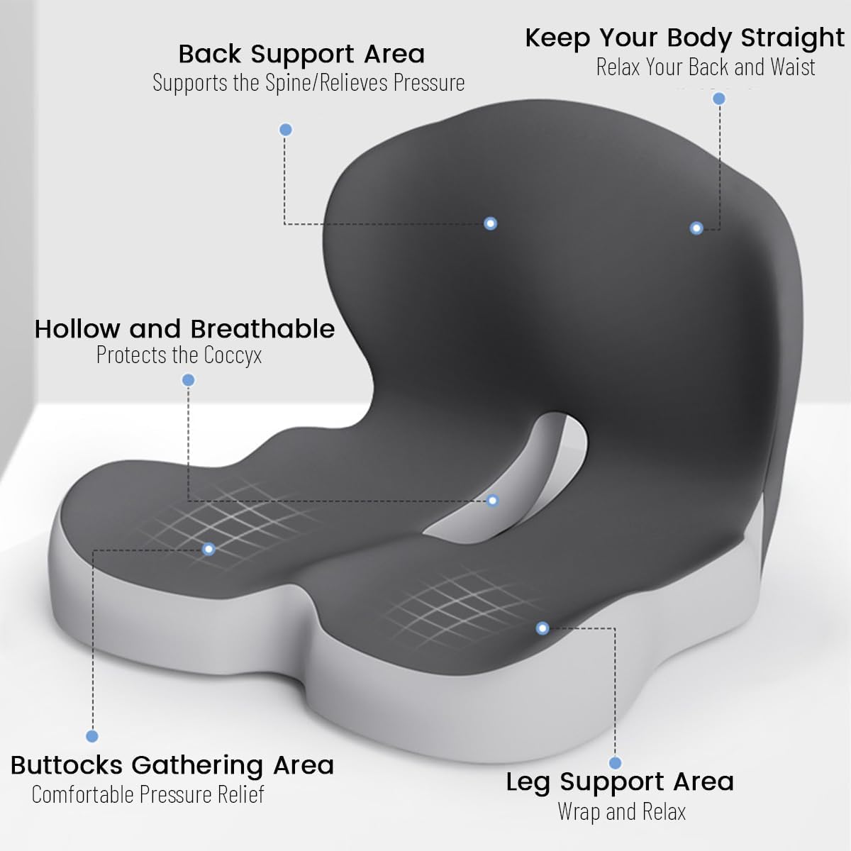 Contoured Orthopedic Memory Foam Chair Cushion