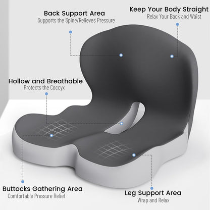 Contoured Orthopedic Memory Foam Chair Cushion