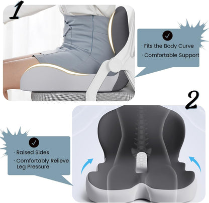 Contoured Orthopedic Memory Foam Chair Cushion