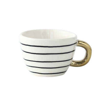 Unique Geometric Mug with Gold Accent Handle