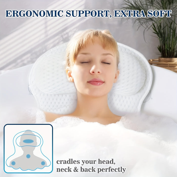 Plush Spa Bath Pillow with Soft Neck Support