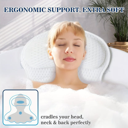 Plush Spa Bath Pillow with Soft Neck Support