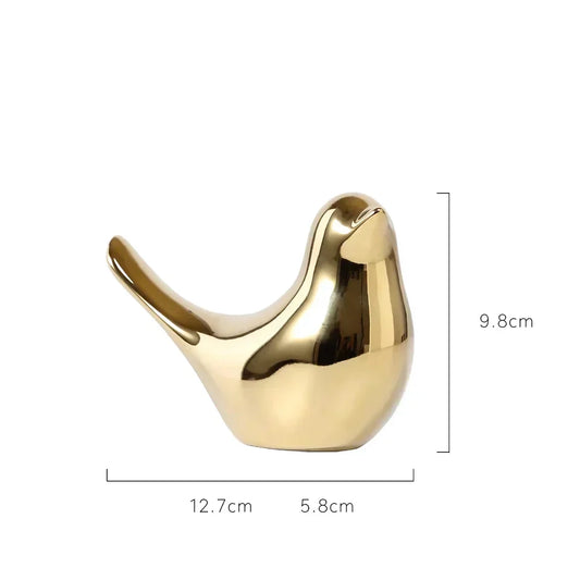 Chic White Ceramic Bird Figurine for Home Decoration - Cofik