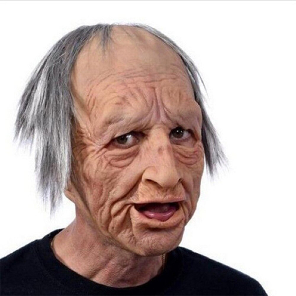 Spooky Old Man Mask - Realistic Halloween Latex Mask