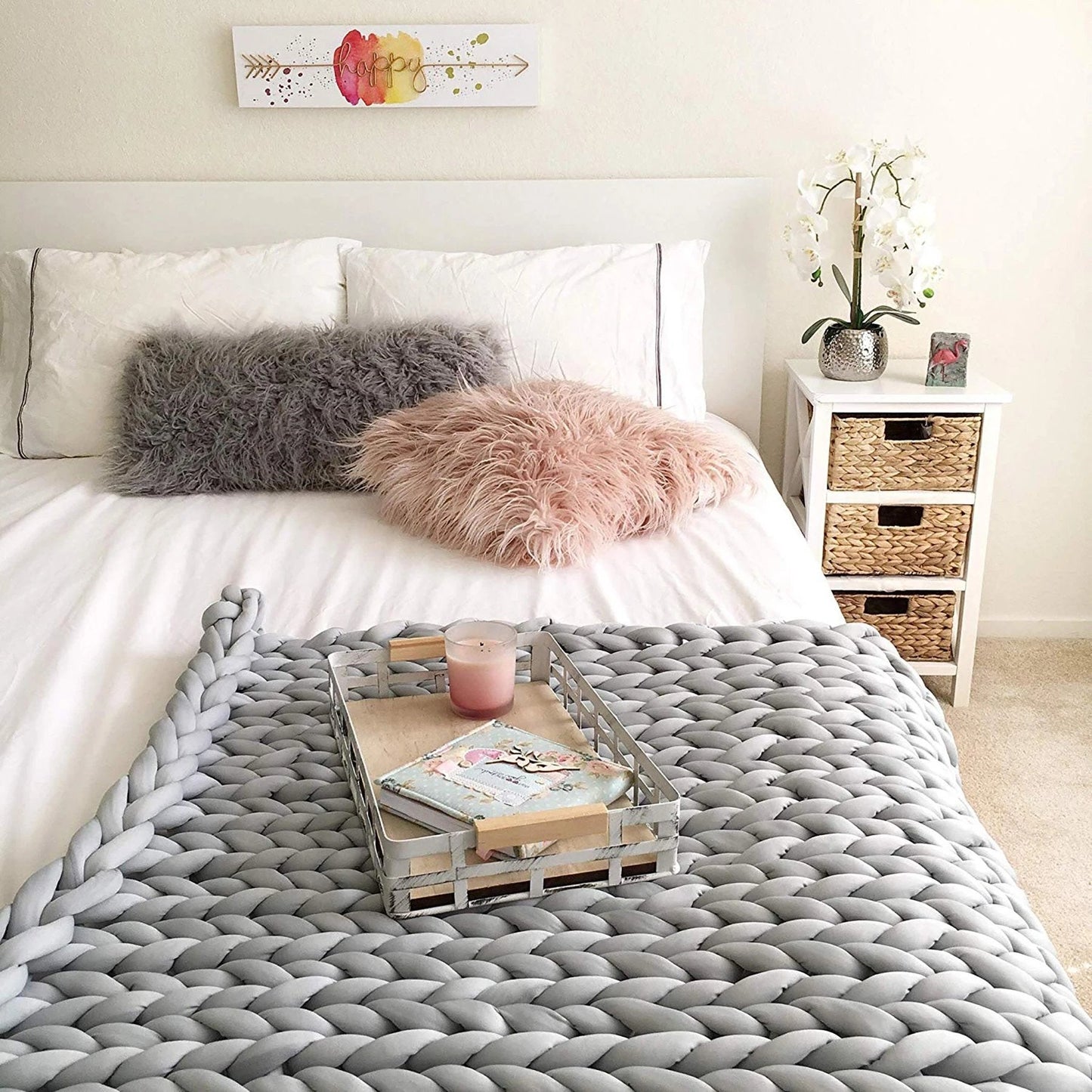 Thick Cozy Knitted Throw Blanket