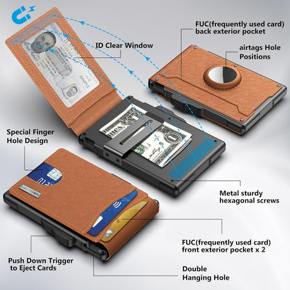 Slim Mens Leather Wallet with RFID Card Holder