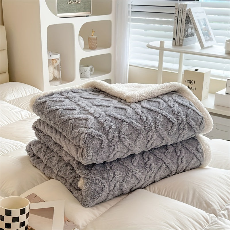 Warm Plush Reversible Fleece Throw Blanket