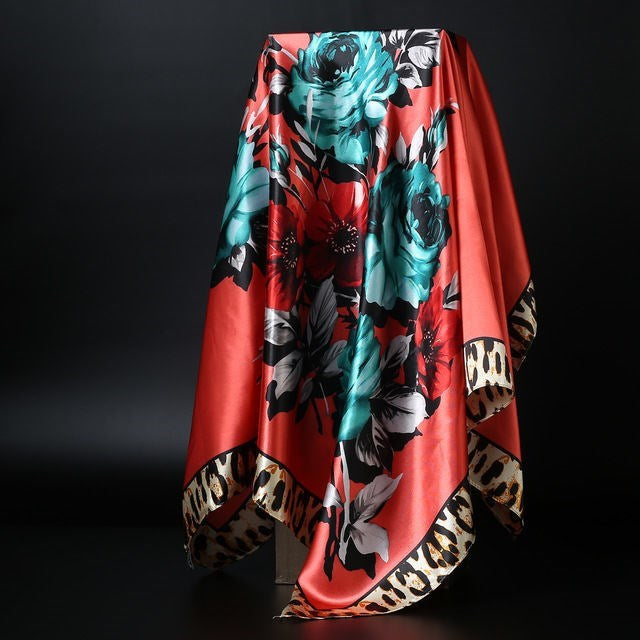 Big Soft Lightweight Square Silk Scarf
