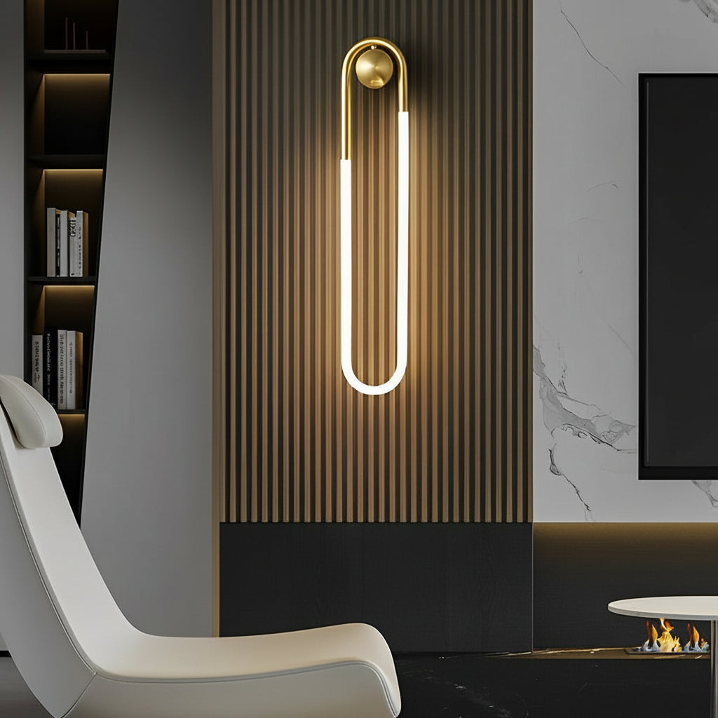 Simple Brass LED Wall Light - Dimmable Bedside Lamp