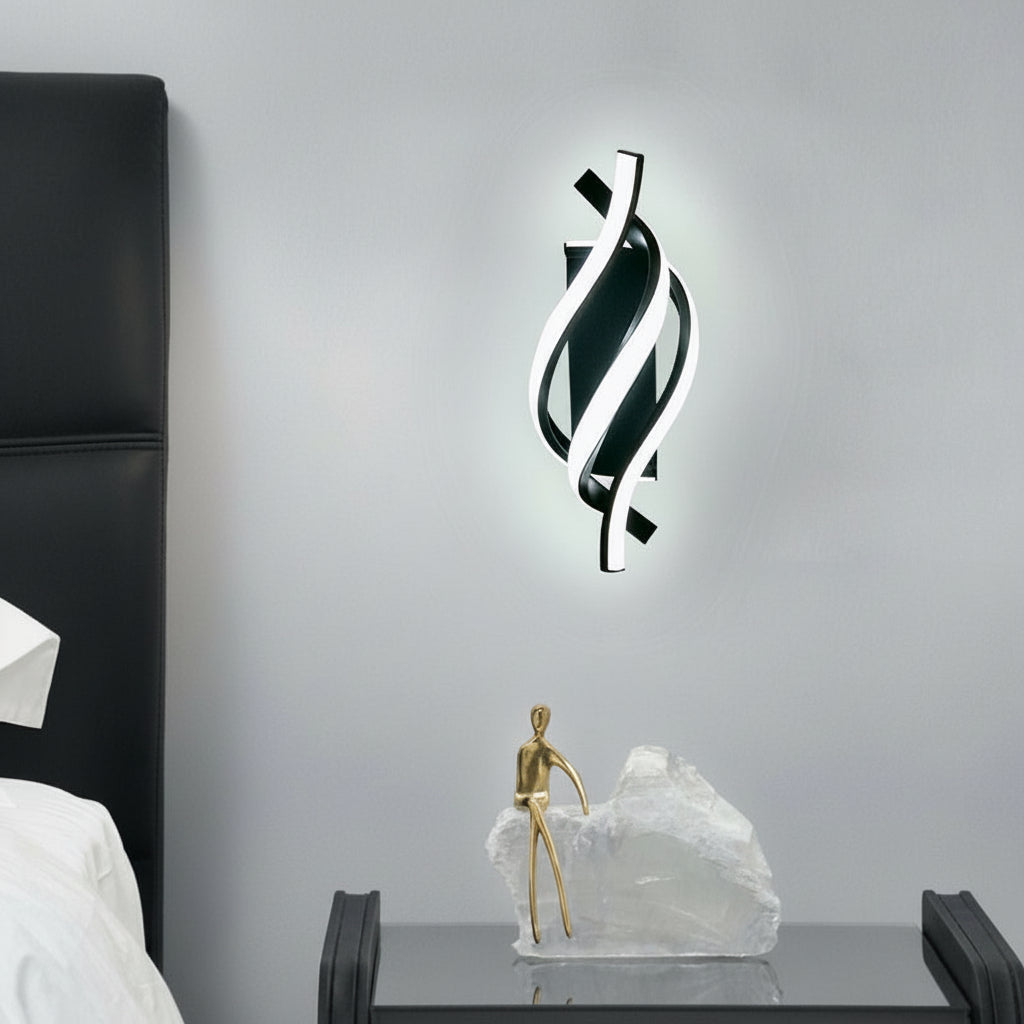 Modern Spiral LED Wall Light 3 Color Dimmer