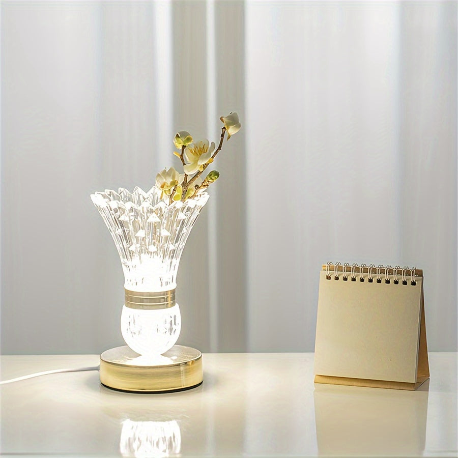 Dimmable LED Glass Table Lamp with Warm Ambient Light