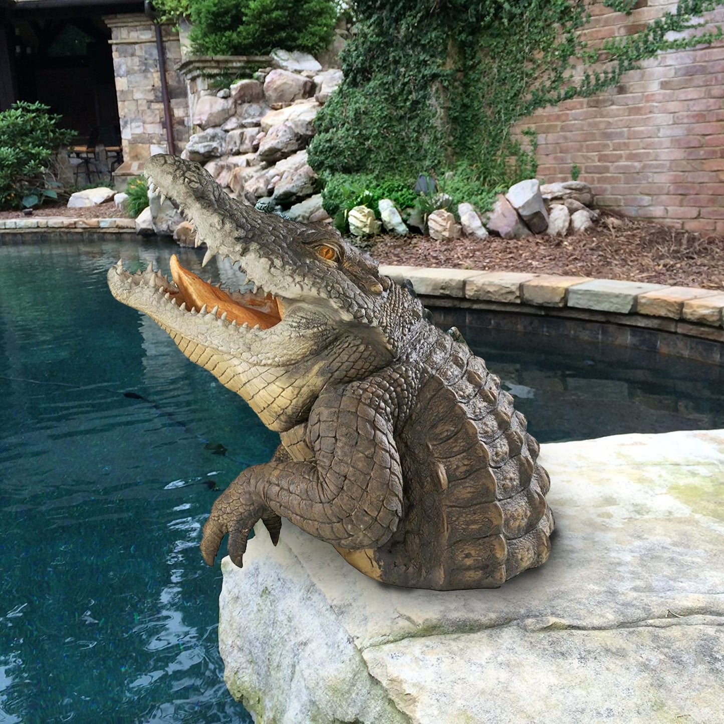 Realistic Alligator Garden Statue