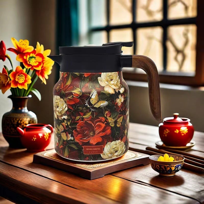 Classic Floral Design Tea Infuser Thermos