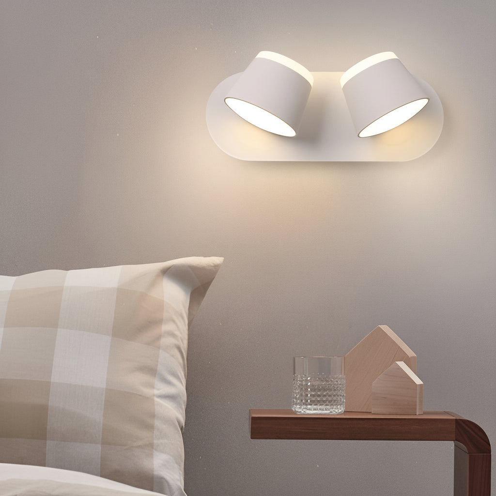 Compact Black Metal LED Wall Light Adjustable