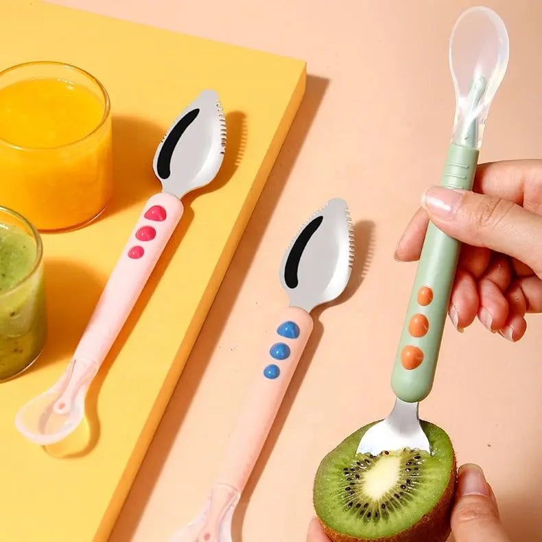 Baby Feeding Spoon with Soft Scraper