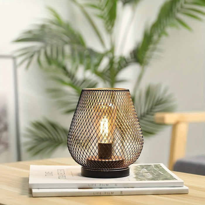 Rustic Metal Table Lamp Set - Vintage Style Warm Lighting