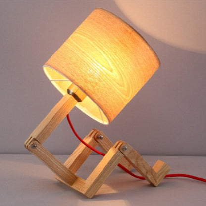 Rustic Wooden Desk Table Lamp