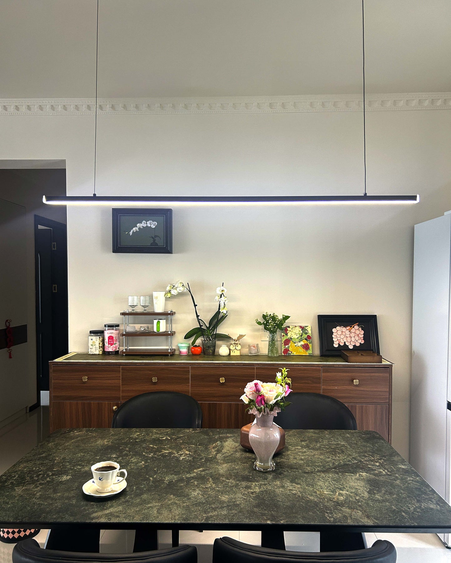 Sleek Metal Kitchen Island LED Pendant Light