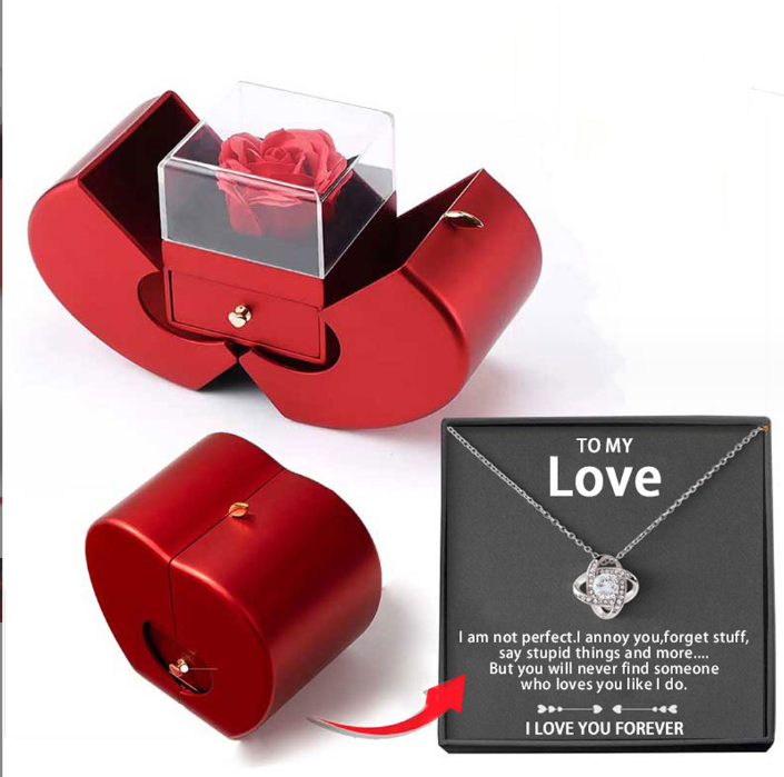 Beautiful Wooden Jewelry Box with Free Necklace
