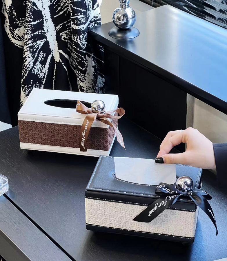 Luxury Leather Tissue Box Case