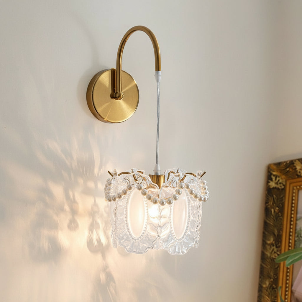 Modern Glass Wall Lamp Art Deco Style