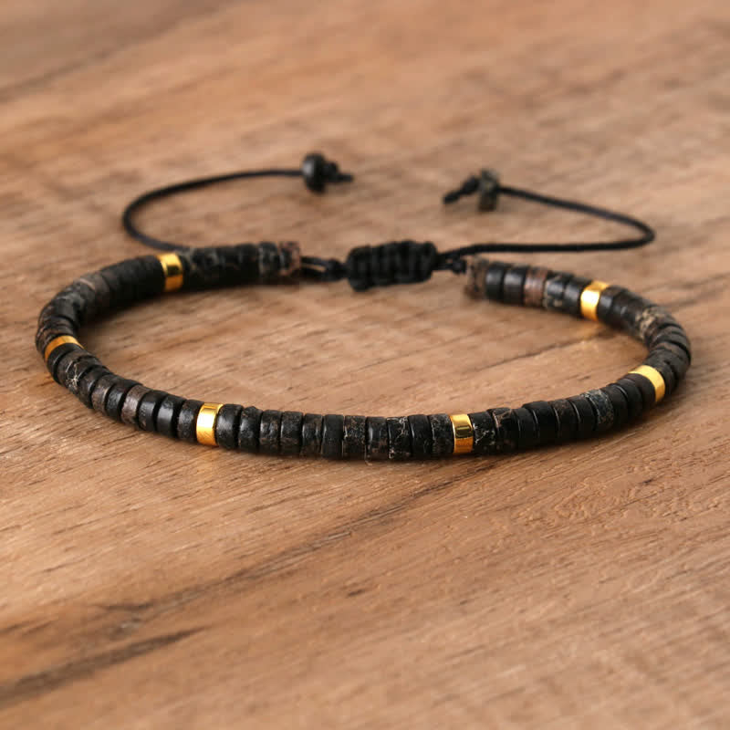 Bohemian Stone Beaded Bracelet with Natural Rollers