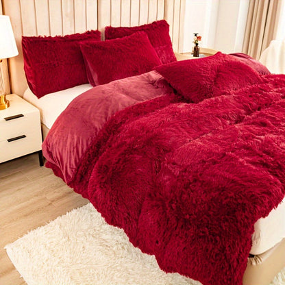 Cozy Fleece Duvet Cover Set with Zipper