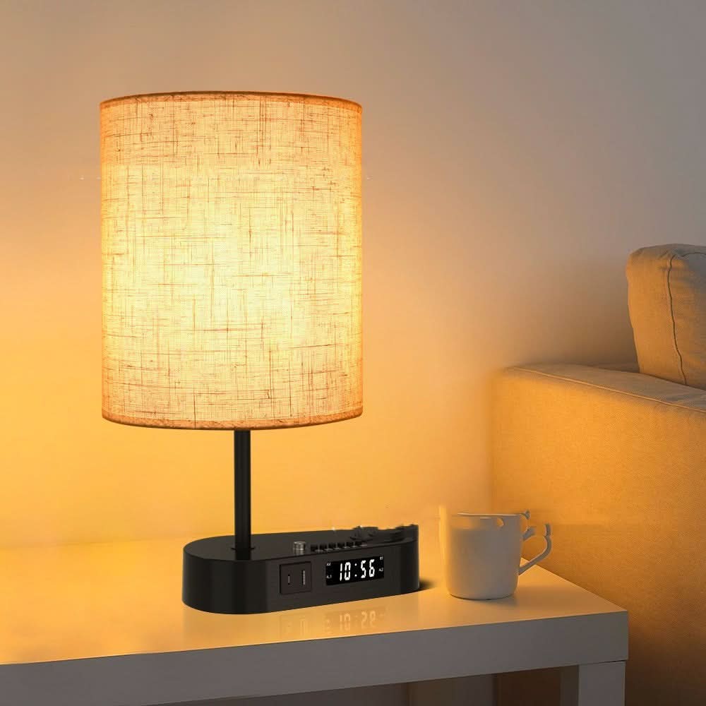 Smart Alarm Clock with USB Charger and Desk Lamp