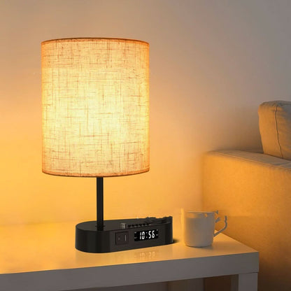 Smart Alarm Clock with USB Charger and Desk Lamp