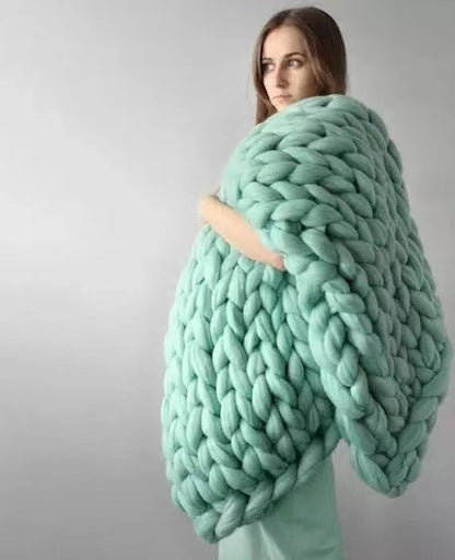 Thick Cozy Knitted Throw Blanket