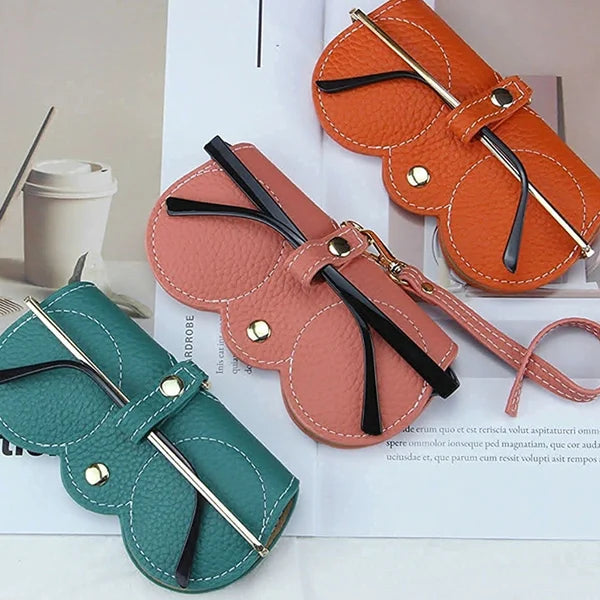 Protective Genuine Leather Sunglasses Pouch