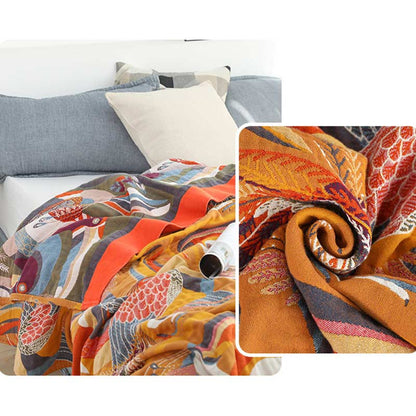 Eco Friendly Cotton Quilt with Colorful Tropical Design