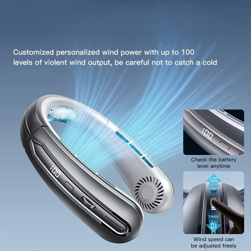 Compact Portable Neck Cooler Fan Rechargeable Wearable