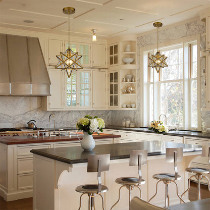 Beautiful Star Shaped Glass Pendant Lighting