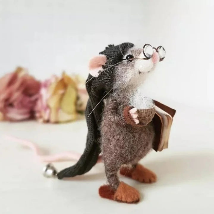 Felt Christmas Mouse Ornament Handmade Wool Decoration