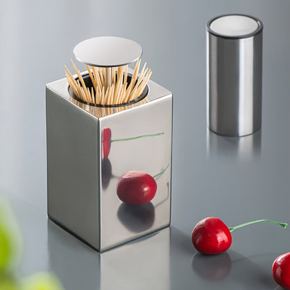 Compact Stainless Steel Toothpick Dispenser