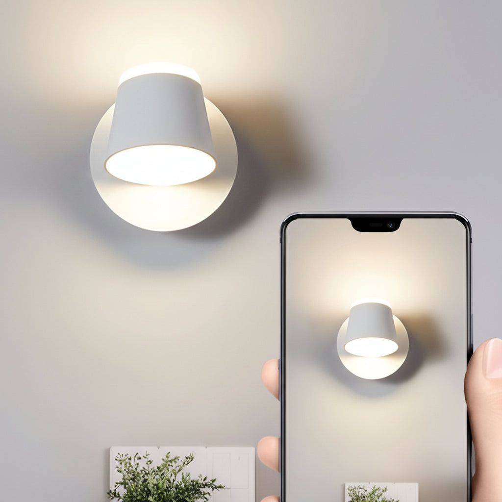 Compact Black Metal LED Wall Light Adjustable